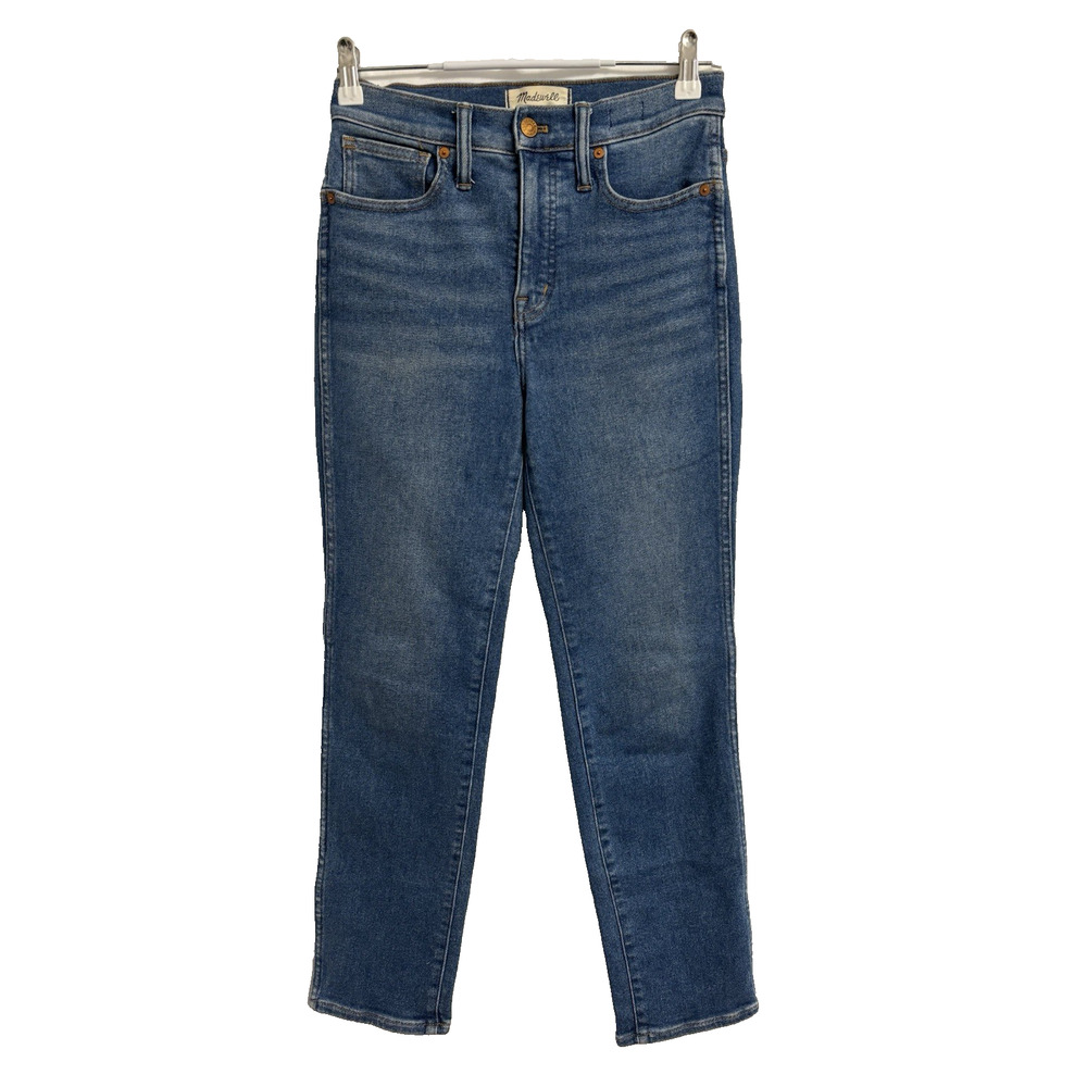 Madewell Women's 25 Stovepipe Jeans Classic Mid Rise Blue Denim Everyday Basic